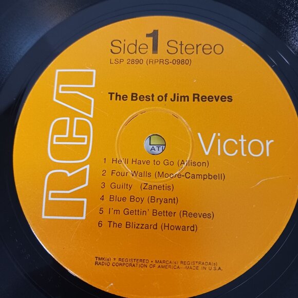 The Best of Jim Reeves Vinyl Record VTG 1964 MCM LSP 2890 RCA 12" Stereo VG+ - Picture 6 of 12